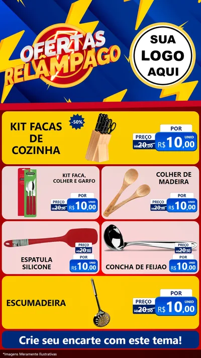Modelo de TV para TV Vertical com o tema Ofertas Relâmpago para Utilidades Domésticas