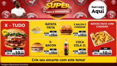 Modelo de TV para TV Horizontal com o tema Super Terça Imperdível para Hamburgueria