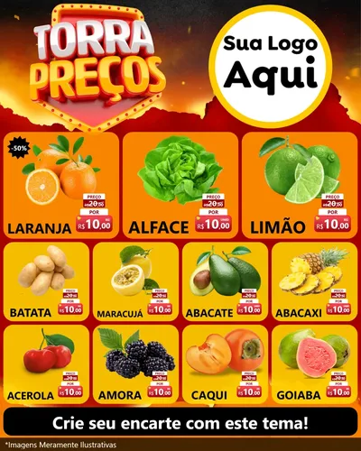 Modelo de Rede Social para Feed Instagram com o tema Torra Preços para Hortifrúti