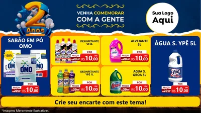Modelo de TV para TV Horizontal com o tema Aniversário de 2 anos para Produtos de Limpeza