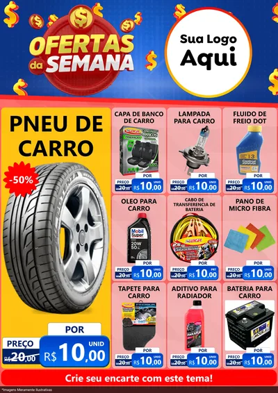 Modelo de Encarte para Encarte A4 Vertical com o tema Ofertas Da Semana para Auto peças
