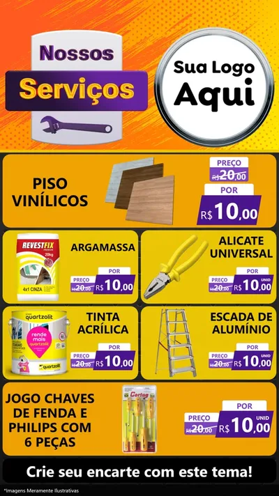 Modelo de TV para TV Vertical com o tema Nossos Serviços para Material para Construção