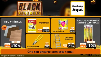 Modelo de TV para TV Horizontal com o tema Black November para Material para Construção