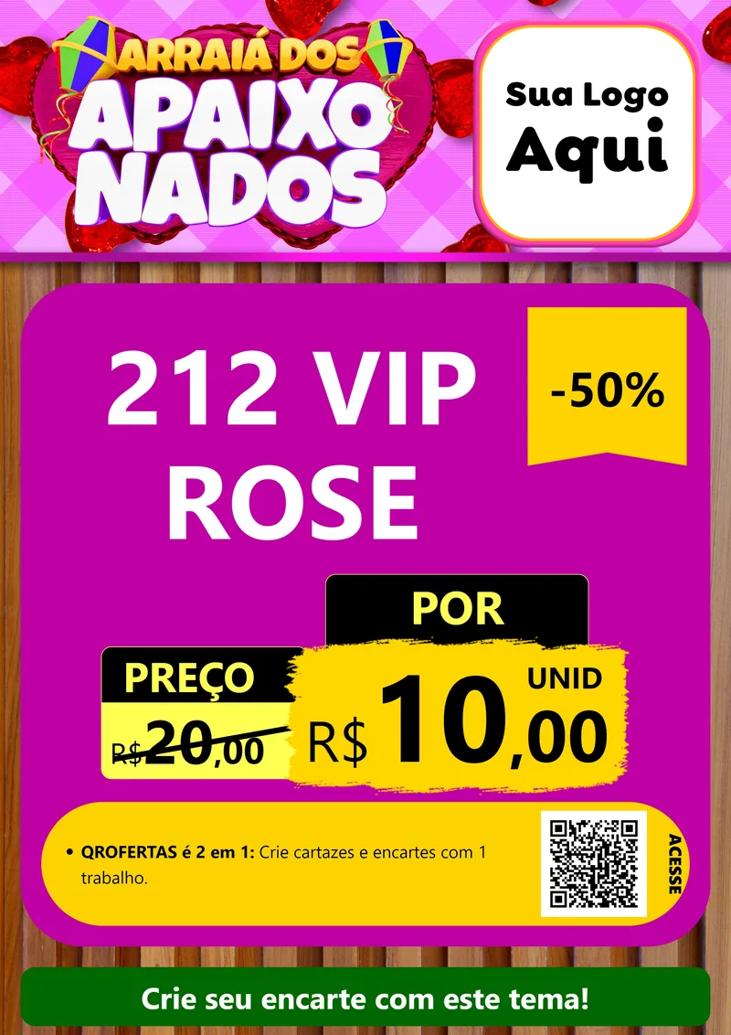 Modelo de Cartaz para Cartaz A4 Vertical com o tema Arraiá dos Apaixonados para Perfumes
