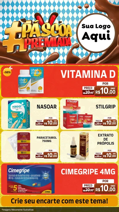 Modelo de TV para TV Vertical com o tema Páscoa Premiada para Farmácia
