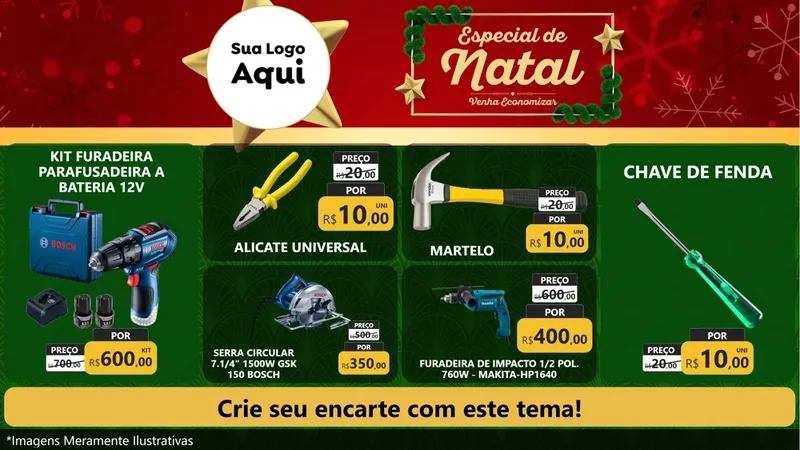 Modelo de TV para TV Horizontal com o tema Especial de Natal para Maquinas e Ferramentas