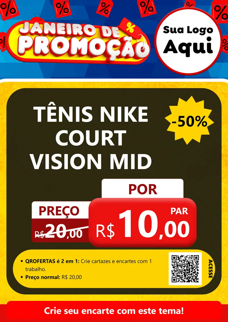Modelo de Cartaz para Cartaz A4 Vertical com o tema Janeiro de Promoção para Calçados