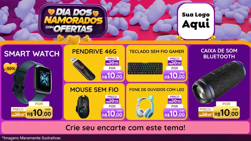 Modelo de TV para TV Horizontal com o tema Dia Dos Namorados Com Ofertas para Informática