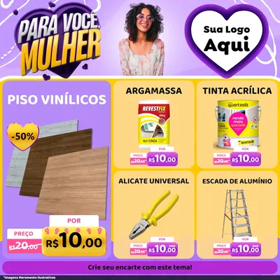 Modelo de Rede Social para Feed Facebook com o tema Para Você, Mulher para Material para Construção