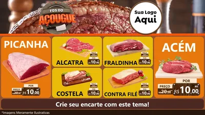 Modelo de TV para TV Horizontal com o tema Final de Semana do Açougue para Açougue