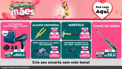 Modelo de TV para TV Horizontal com o tema Feliz Dia das Mães para Maquinas e Ferramentas