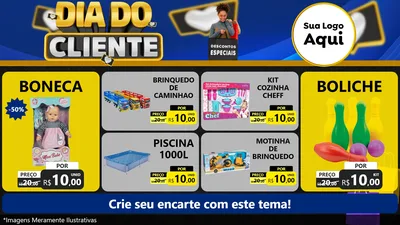 Modelo de TV para TV Horizontal com o tema Dia Do Cliente para Brinquedos