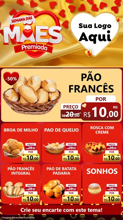 Modelo de Rede Social para Stories com o tema Semana das Mães Premiada para Padaria