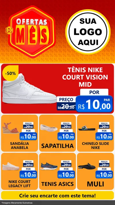 Modelo de Rede Social para Stories com o tema Ofertas do Mês para Calçados