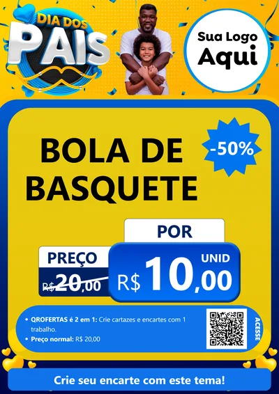 Modelo de Cartaz para Cartaz A4 Vertical com o tema Dia dos Pais para Artigos Esportivos