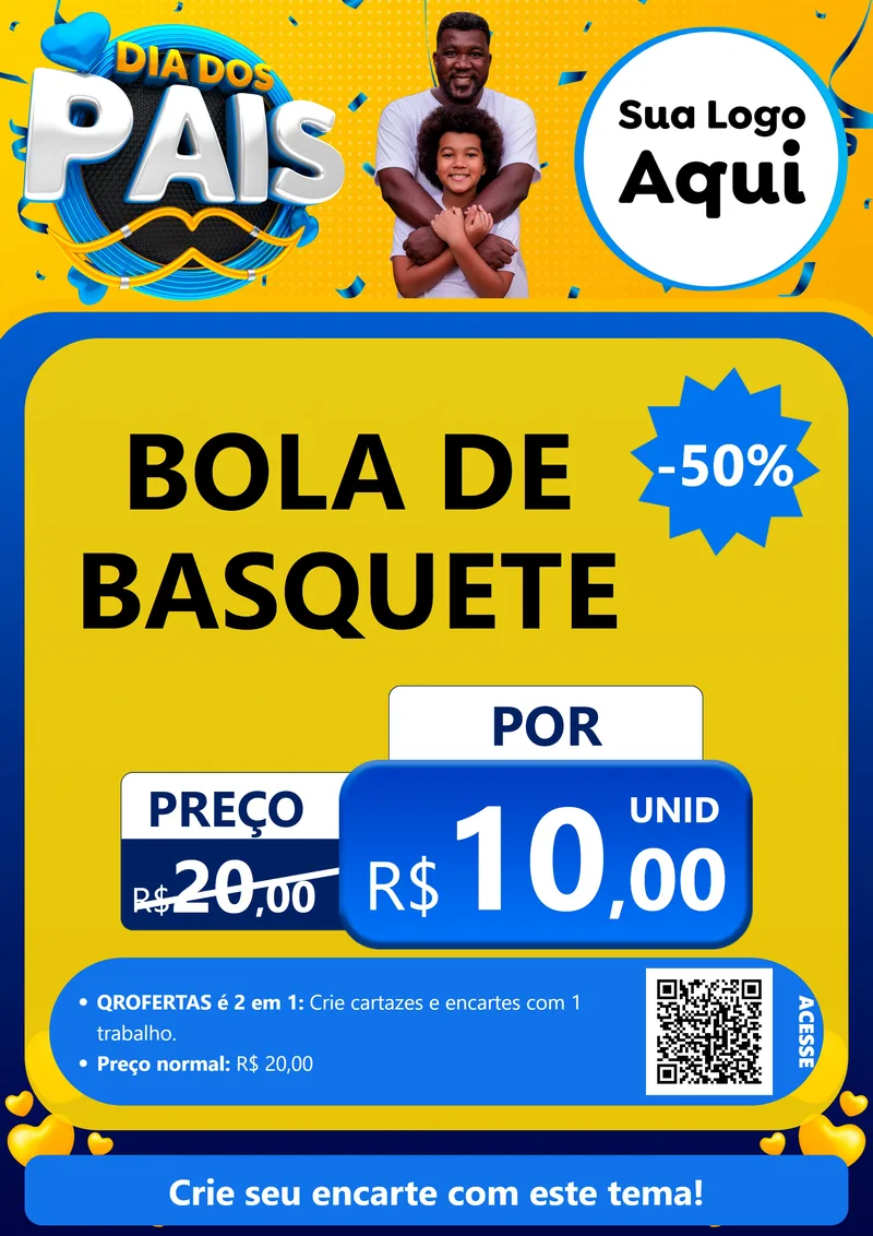 Modelo de Cartaz para Cartaz A4 Vertical com o tema Dia dos Pais para Artigos Esportivos