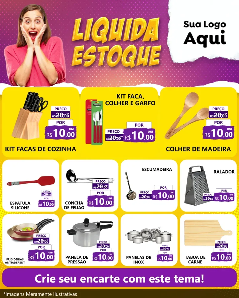 Modelo de Rede Social para Feed Instagram com o tema Liquida estoque para Utilidades Domésticas