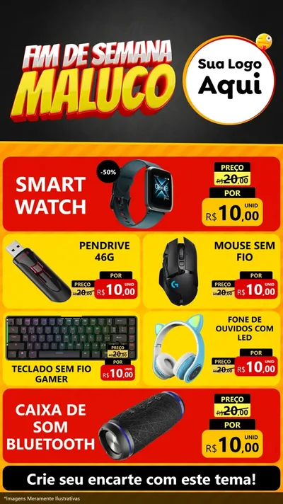 Modelo de TV para TV Vertical com o tema Final de Semana Maluco para Informática