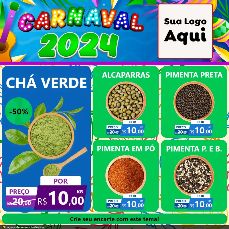 Modelo de Rede Social para Feed Facebook com o tema Carnaval 2027 para Produtos Naturais