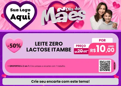 Modelo de Cartaz para Cartaz A4 Horizontal com o tema Dia das Mães para Frios e Laticínios