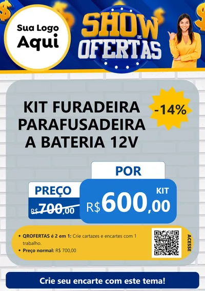 Modelo de Cartaz para Cartaz A4 Vertical com o tema Show de Ofertas para Maquinas e Ferramentas