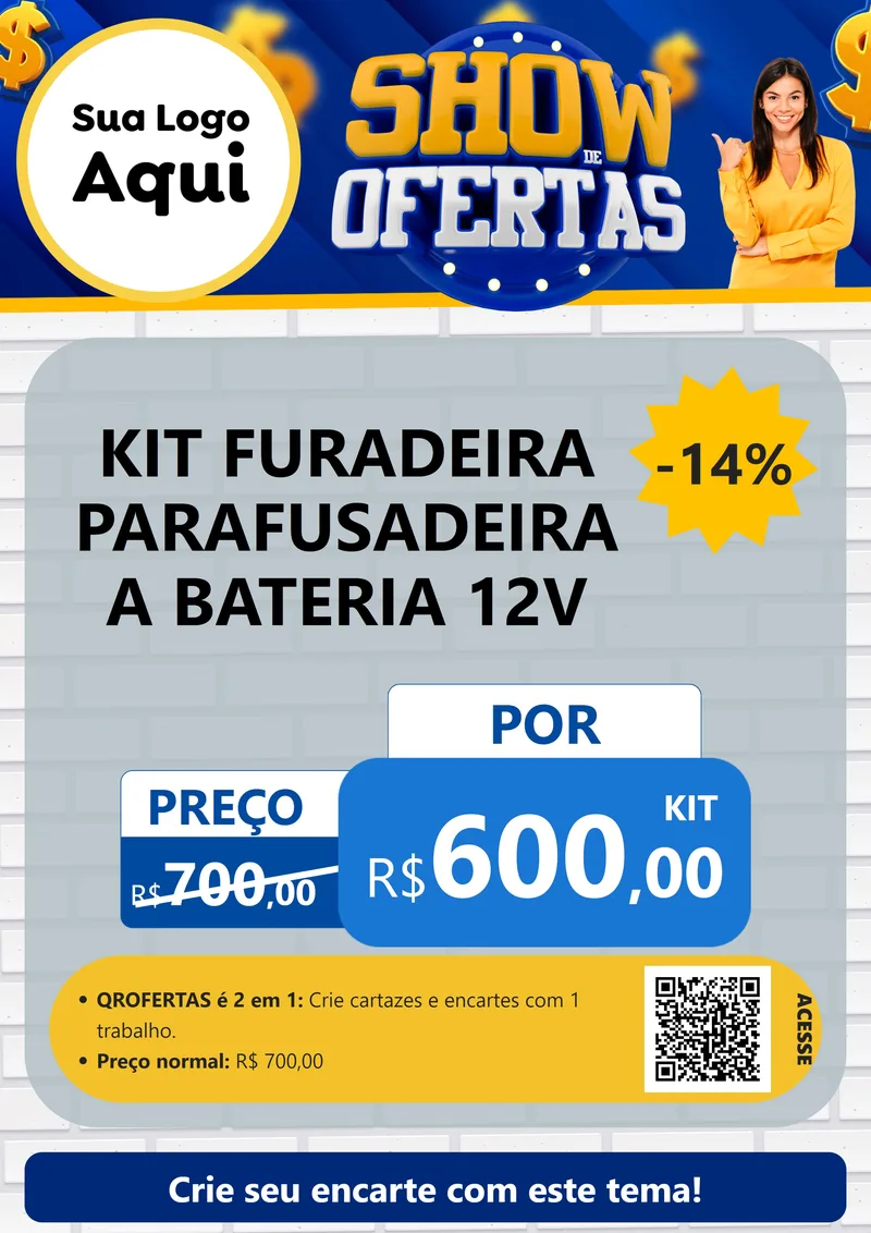 Modelo de Cartaz para Cartaz A4 Vertical com o tema Show de Ofertas para Maquinas e Ferramentas