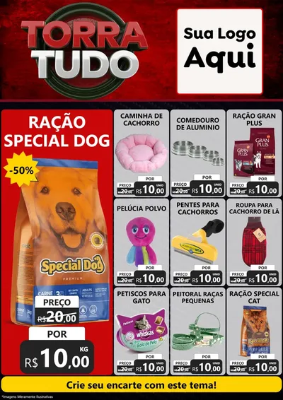 Modelo de Encarte para Encarte A4 Vertical com o tema Torra Tudo para Pet Shop