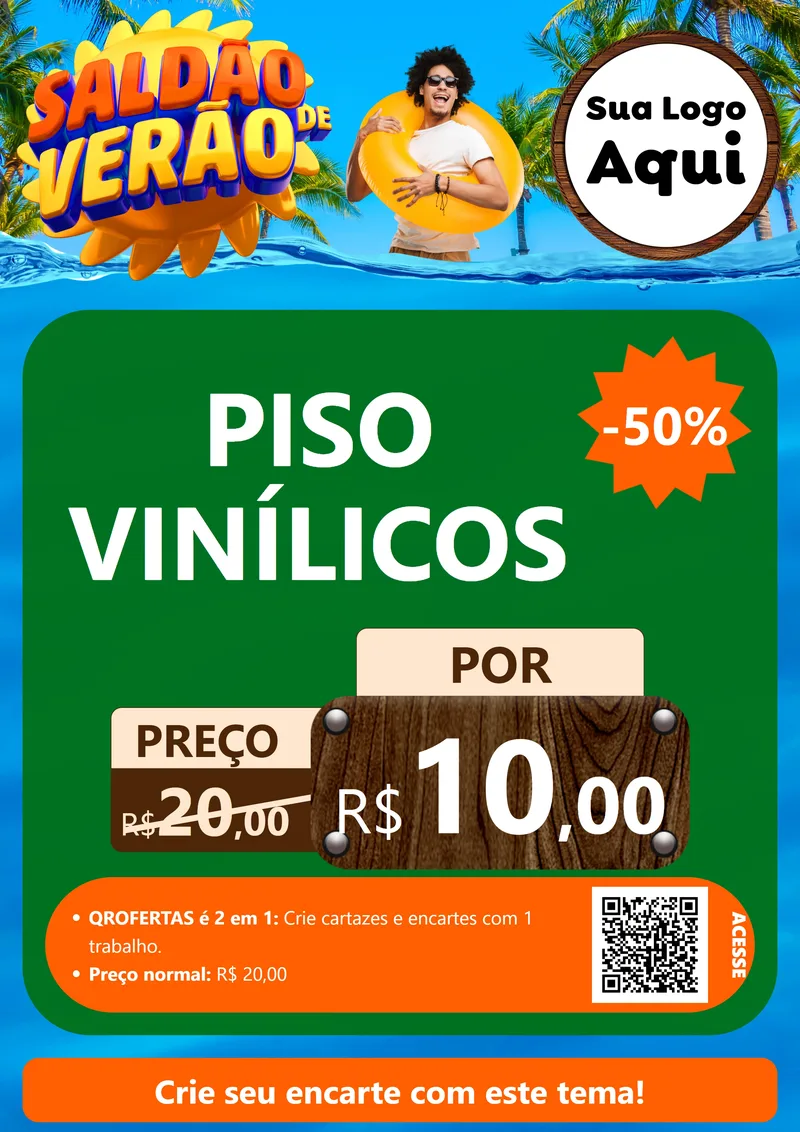 Modelo de Cartaz para Cartaz A4 Vertical com o tema Saldão de Verão para Material para Construção