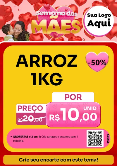 Modelo de Cartaz para Cartaz A4 Vertical com o tema Semana Das Mães para Supermercado