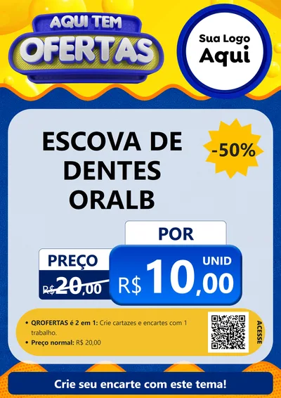 Modelo de Cartaz para Cartaz A4 Vertical com o tema Aqui Tem Ofertas para Higiene Pessoal