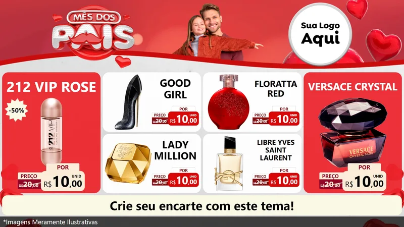 Modelo de TV para TV Horizontal com o tema Mês dos Pais para Perfumes
