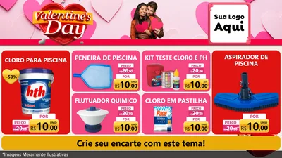 Modelo de TV para TV Horizontal com o tema Valentine's Day para Produtos para Piscina