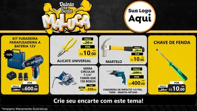 Modelo de TV para TV Horizontal com o tema Quinta e Sexta Maluca para Maquinas e Ferramentas