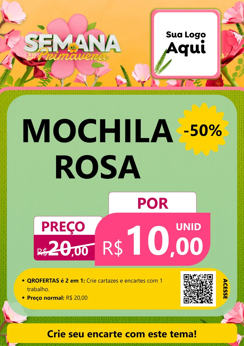Modelo de Cartaz para Cartaz A4 Vertical com o tema Semana da Primavera para Papelaria