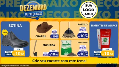Modelo de TV para TV Horizontal com o tema Dezembro de Preço Baixo para Agropecuária