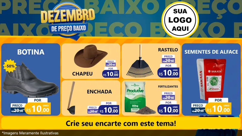 Modelo de TV para TV Horizontal com o tema Dezembro de Preço Baixo para Agropecuária
