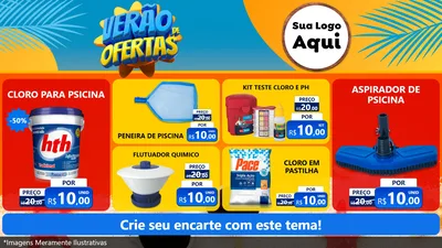 Modelo de TV para TV Horizontal com o tema Verão de Ofertas para Produtos para Piscina