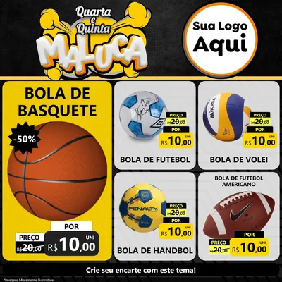 Modelo de Rede Social para Feed Facebook com o tema Quarta e Quinta Maluca para Artigos Esportivos