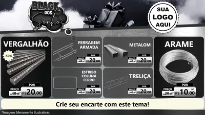 Modelo de TV para TV Horizontal com o tema Black dos Sonhos para Ferragens