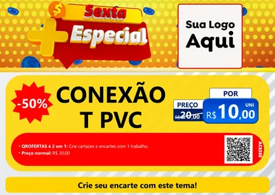 Modelo de Cartaz para Cartaz A4 Horizontal com o tema Sexta Mais Especial para Tubos e conexões