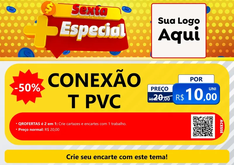 Modelo de Cartaz para Cartaz A4 Horizontal com o tema Sexta Mais Especial para Tubos e conexões