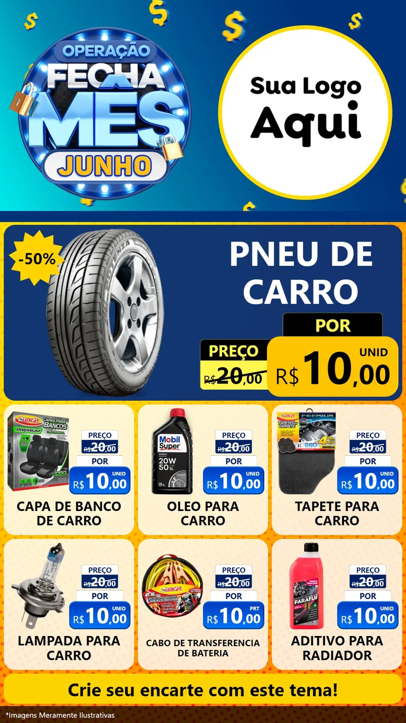 Modelo de Rede Social para Stories com o tema Operação Fecha Mês, Junho para Auto peças