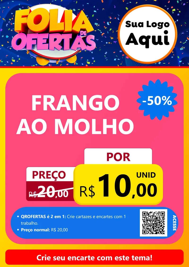 Modelo de Cartaz para Cartaz A4 Vertical com o tema Folia de Ofertas para Restaurante