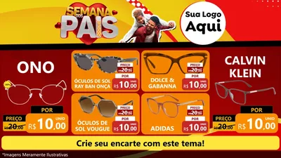 Modelo de TV para TV Horizontal com o tema Semana Dos Pais para Óticas