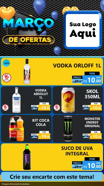 Modelo de TV para TV Vertical com o tema Março de Ofertas para Distribuidora de bebidas