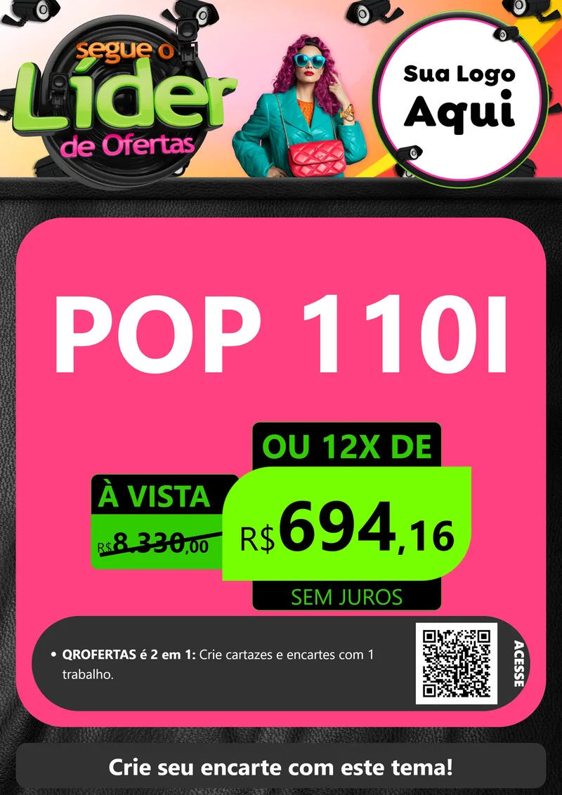 Modelo de Cartaz para Cartaz A4 Vertical com o tema Segue o Líder de Ofertas para Concessionaria de Motos