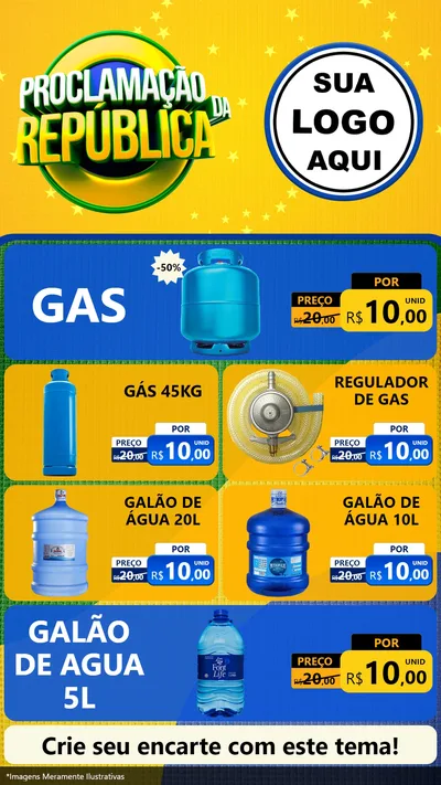 Modelo de TV para TV Vertical com o tema Proclamação da República para Água e gás
