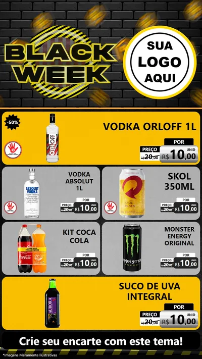 Modelo de TV para TV Vertical com o tema Black Week para Distribuidora de bebidas