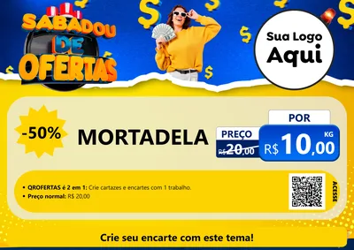 Modelo de Cartaz para Cartaz A4 Horizontal com o tema Sabadou de Ofertas para Frios e Laticínios