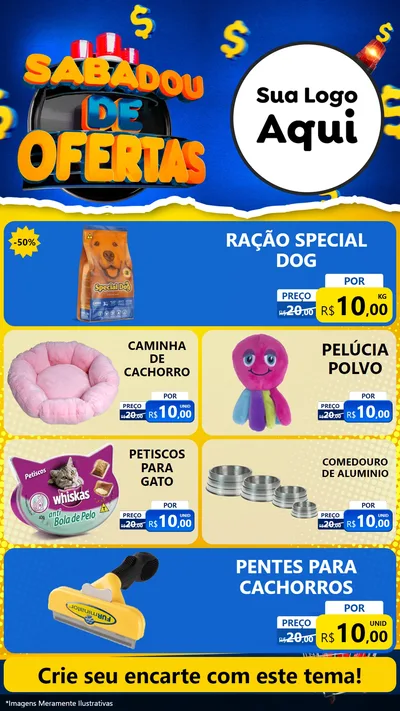 Modelo de TV para TV Vertical com o tema Sabadou de Ofertas para Pet Shop